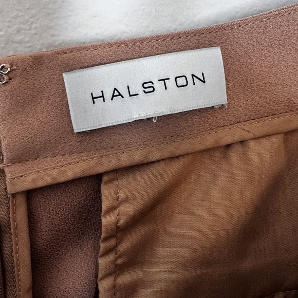 HALSTON Gold Asymmetrical Wide Leg Pants - Picture 11 of 13